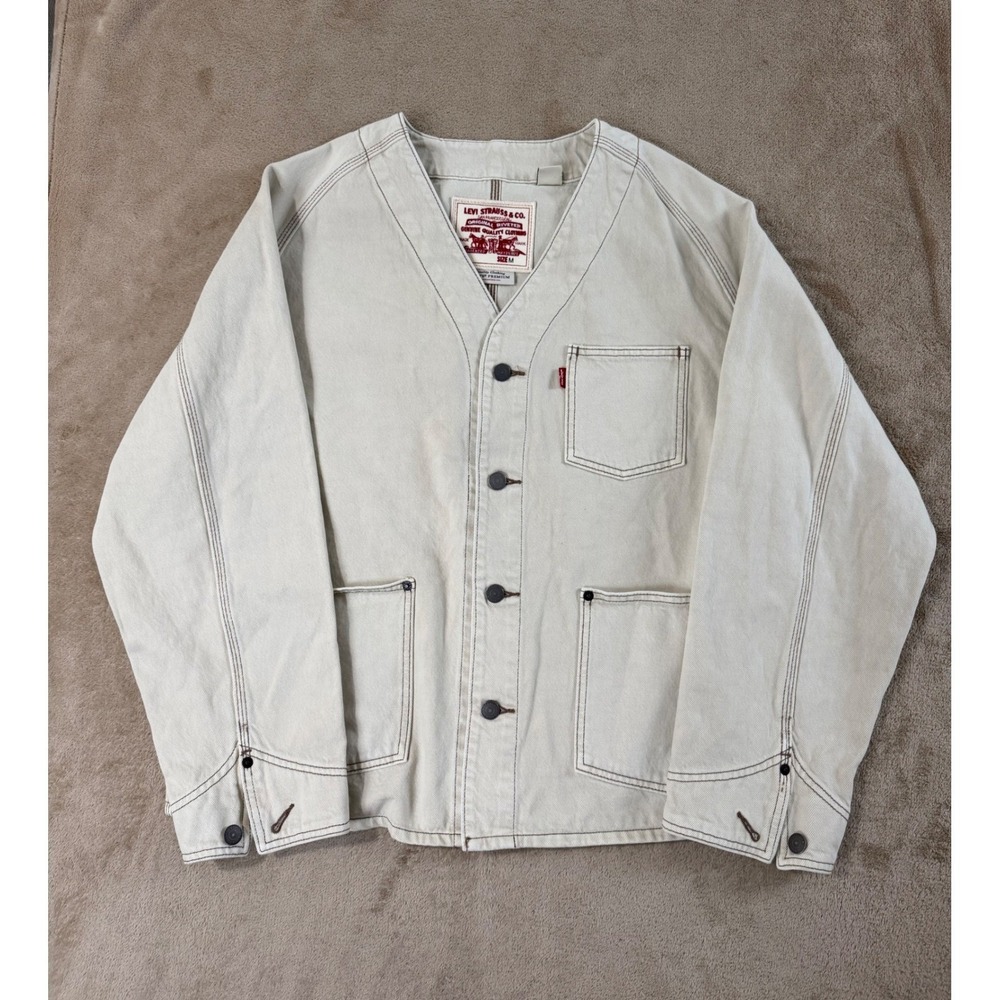 Levi's Union Engineer Cardigan Trucker Jacket Men's Size M Light Wash EUC